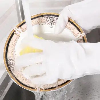 

Dishwashing Plus Velvet Gloves Winter Thickening Female Kitchen Rubber Cleaning Durable Housework Latex Laundry Waterproof U2I2