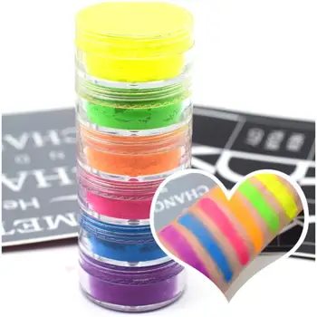 

6 Colors Mixed Neon Powder Eyeshadow Matte Mineral Sequin Nail Powder Shimmer Shiny Eyeshadow Eye Makeup Cosmetics TSLM2