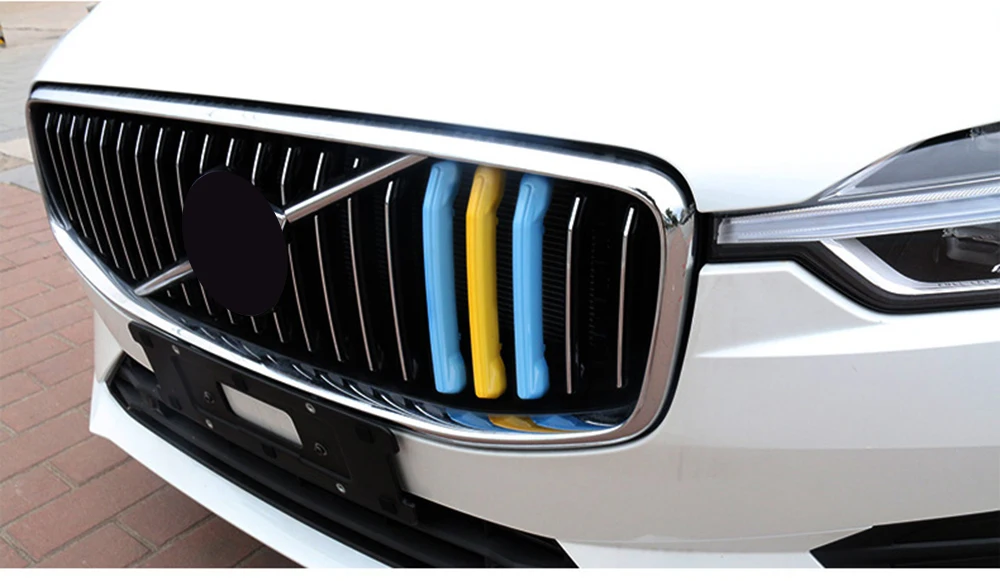 3 шт./компл. 3 цвета Изменение Декор газа передняя решетка автомобиля сети специальным чехлом 3D Стикеры для Volvo XC60 Стандартный авто