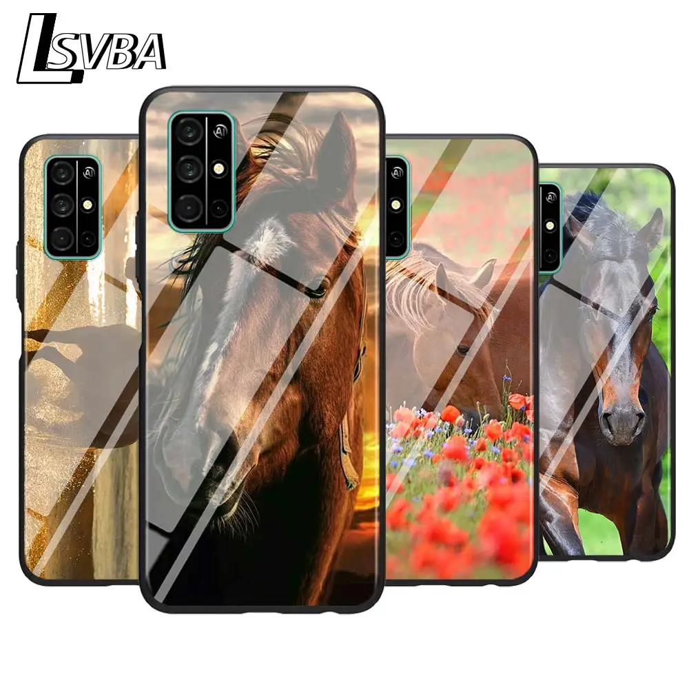 

For Huawei Honor 9A 9C 9S 9X Lite Phone Case Great Horses Running for Honor 30 Pro Plus 20S 8A 8C 8S 87 7C 7S Silicone Cover