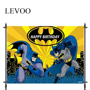 

LEVOO Background For Photo Studio Batman Hero Cartoons Child City Photocall Photobooth Decor Studio Custom Shoot Prop