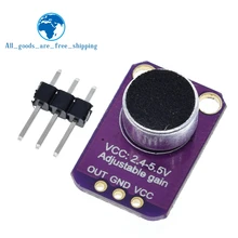 TZT GY-MAX4466 MAX4466 Module amplificateur de Microphone Electret Gain réglable carte amplificateur GND VCC 2.4-5V cc pour Arduino