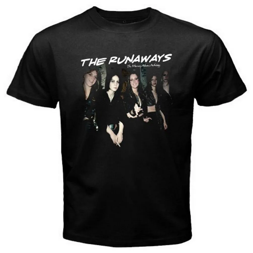Новая мужская черная футболка с принтом Runaways Women Rock Band Personels Размеры S-3XL | Мужская