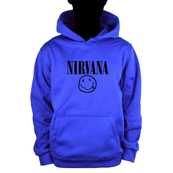Новейший осенне-зимний мужской свитер с капюшоном принтом NIRVANA длинный рукав