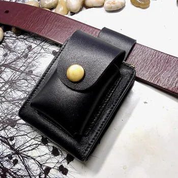 

Blongk Multi functional Small Leather Waist Bag Zippered Mini Belt Pack Driver's license Case, Card Holder Key Pouch LBFX