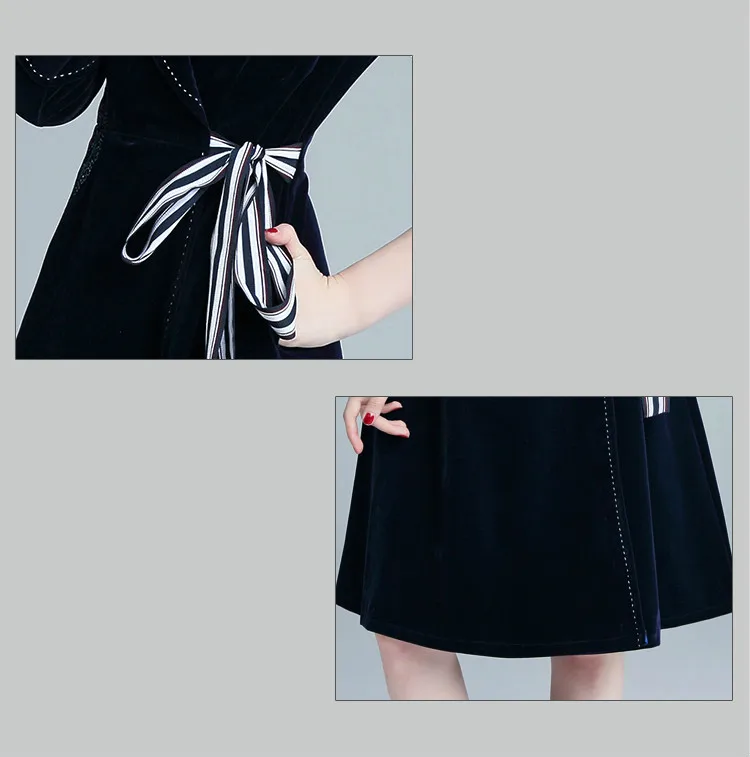 KAUNISSINA/зимнее платье высокого качества, коктейльные платья с вышивкой, 3/4 рукав, v-образный вырез, трапециевидные осенние Вечерние Платья До Колена