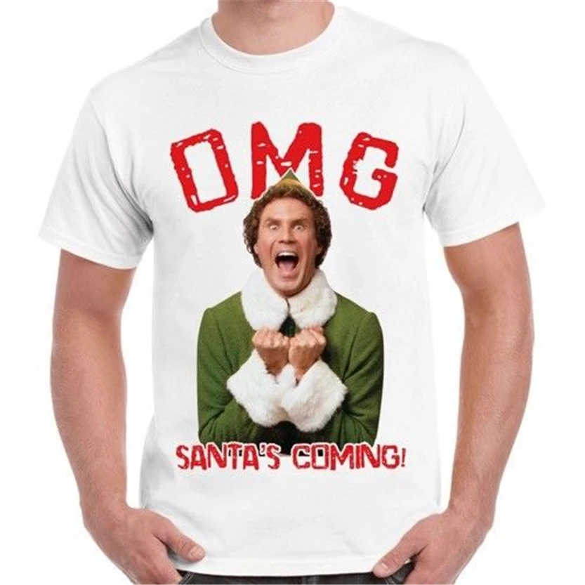 Рождественская футболка эльф с надписью Santa'S Coming Will Ferrel I Know Him Gift в стиле ретро