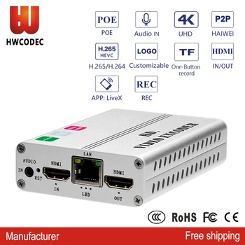 HWCODEC K1S-P H.265 4K HDMI to IP Encoder POE Video Converter for IPTV Live Streaming and Recording via RTMP RTMPS RTSP SRT HTTP