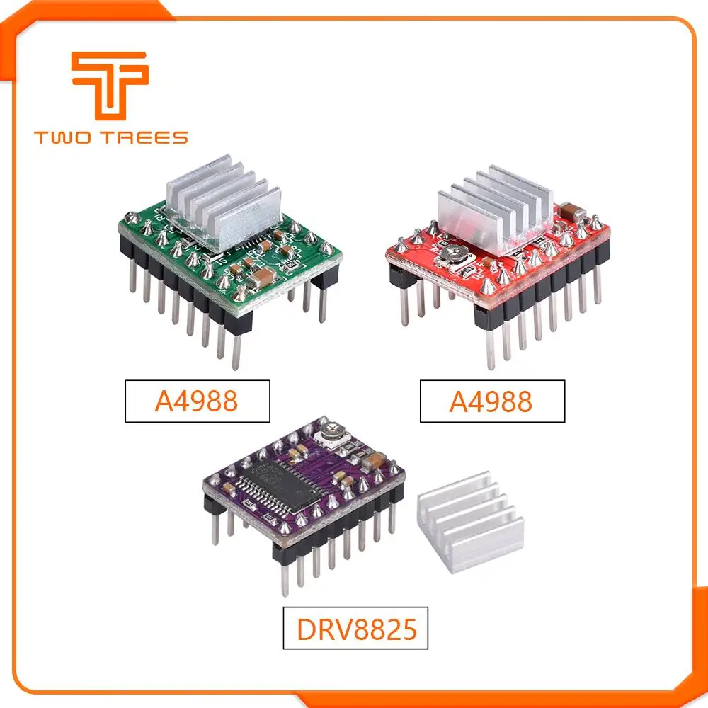 4 шт./лот StepStick DRV8825 A4988 Драйвер шагового двигателя с теплоотводом Reprap 4-слойные PCB пандусы заменить A4988 Драйвер