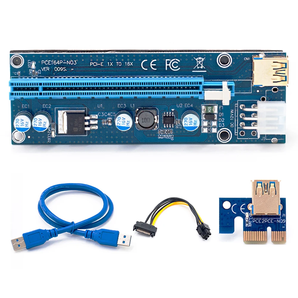 Geek-USB 3.0 pcieiser 006 009s pci express x1〜x16  sataから4ピン,Amolex,spilitterケーブル,ビデオカード用,