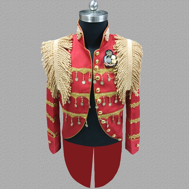 Готический мужской фрак Epaulette, винтажный костюм стимпанк барабанщика, куртка, рок-платье, Униформа, сценический драма, металлический костюм, Homme S-XXXL