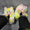 Oso de peluche de dibujos animados para mujer, Zapatillas de felpa de Navidad, Casa, pantuflas peludas de piel sintética, chanclas ► Foto 3/6