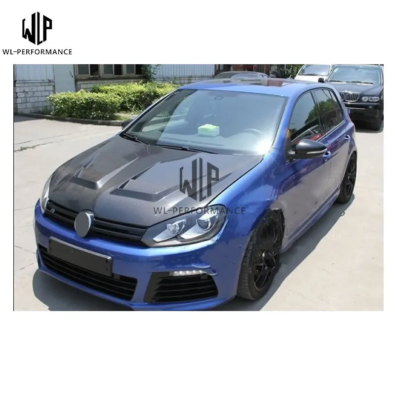 Golf 6 углеродная заглушка из волокна Автомобильная Защитная крышка для капота двигателя с четырьмя вентиляционными отверстиями, комплект кузова для Volkswagen Golf6 10-12 автомобилей Стиль использования