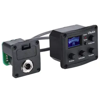 

Ukelele Uke Piezo Pickup Preamp 3-Band EQ Equalizer Tuner System with LCD Display