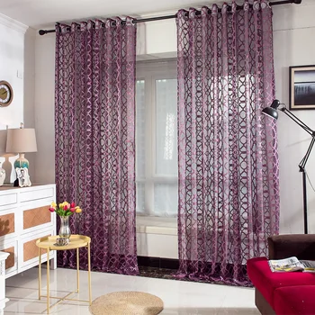 

Luxury Curtains Floral Net Fabric Fashion Voile Morden Tulle Home Decor Living Room Kitchen Windows Curtain Pastoral Geometric