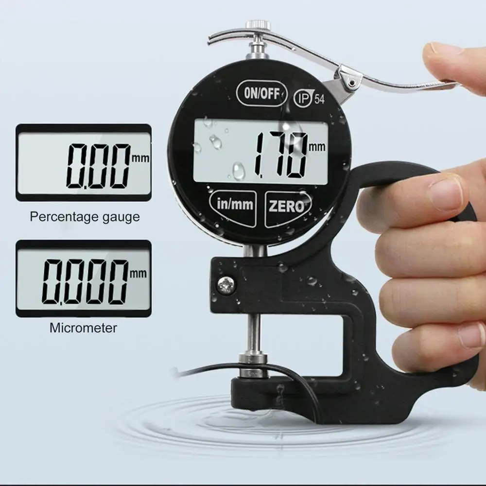 Portable IP54 Digital Electronic Micrometer Micrometro Percentage Thickness Gauge Meter Tester 0.01/0.001mm inch/Metric