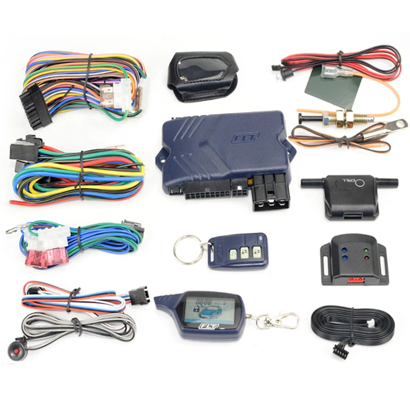 

BOJECHER Russian Version Two Way Car Burglar Alarm Keychain System with Engine Start LCD Remote Control Key Case For Twage B9