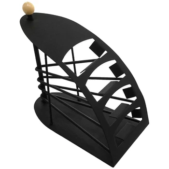 

Great Ideas Remote Control TV Handset Holder / Storage Caddy / Organiser - Holds Up To 4 T.V. Remotes - Black Metal Arched Desig