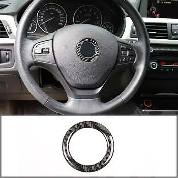 

For BMW 3 4 Series 2013-2019 Steering Wheel Logo Circle Decoration Stickers Real Carbon Fiber (Soft) Car Interior Modification