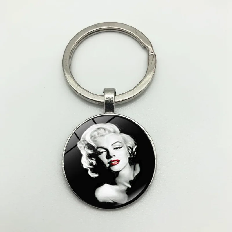 Модный стеклянный трендовый брелок Marilyn Monroe для ключей в стиле ретро мужчин и