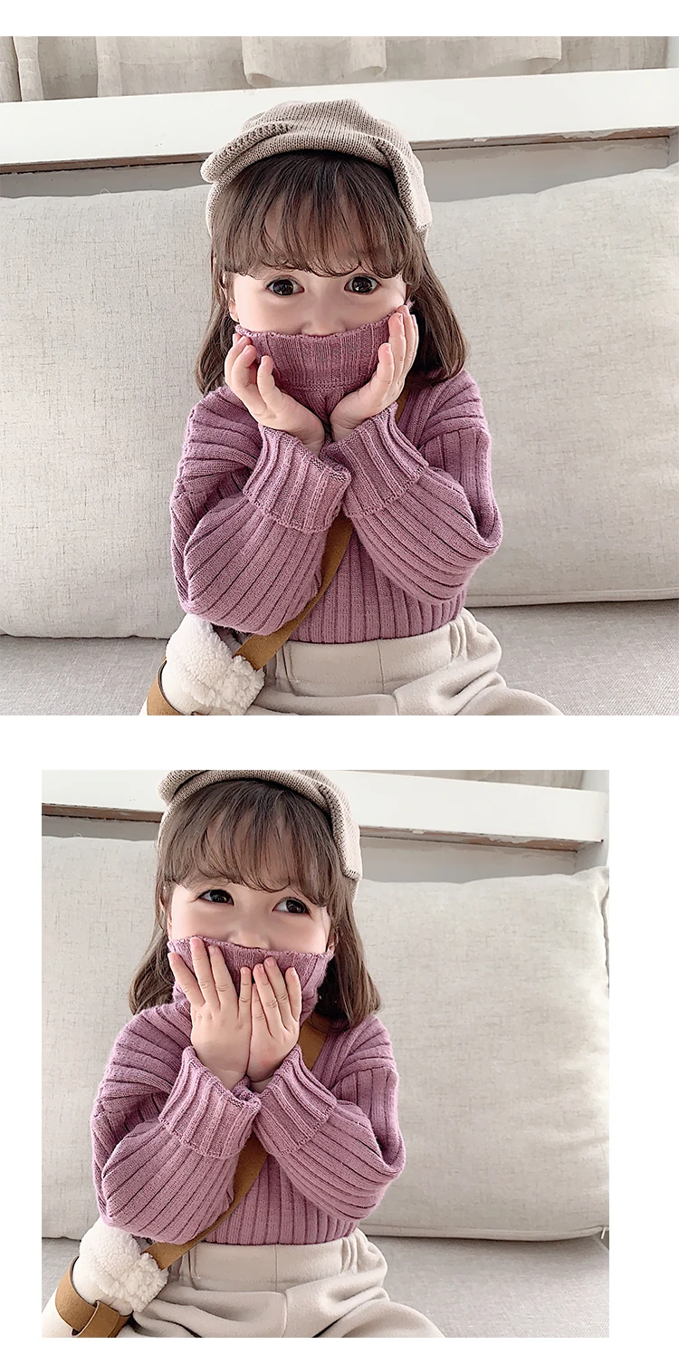 Осень-зима, свитер для маленьких девочек, детский плотный теплый свитер для отдыха, детская одежда