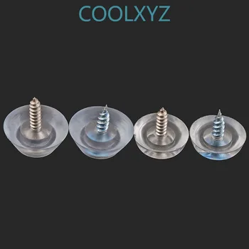 

Silicone pad transparent soft feet nail furniture foot nail anti-slip mat soft oak concave gasket With screws17mm 20mm 10PCS