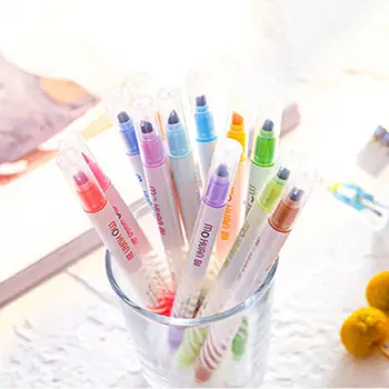 

12Pcs Double-end Highlighter Pen Markers Pastel Liquid Chalk Marker Highlighters For School