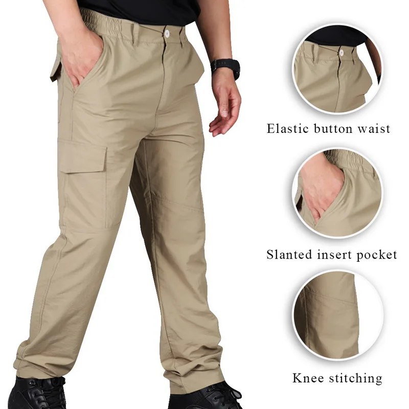 Мужские брюки карго, повседневные мужские брюки с несколькими карманами, мужские военные хлопковые брюки, повседневные брюки для бега, размер S-4XL, Прямая поставка