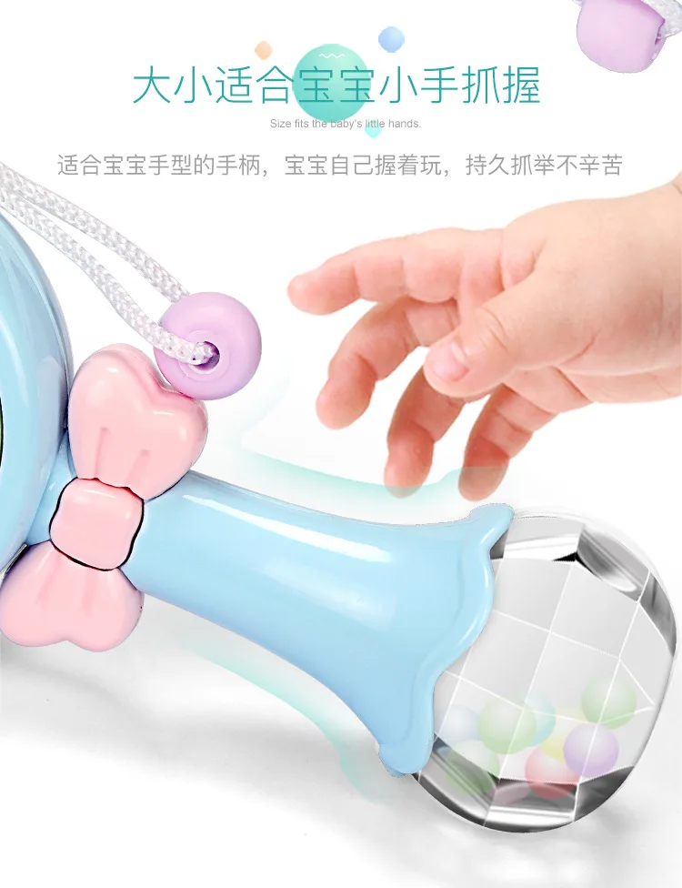 Xin si te Infant Rattle-drum Cartoon Rabbit Drop-resistant Soft Silcone Molar Children'S Educational Toy