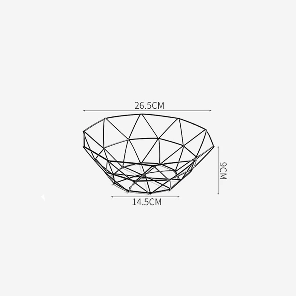 Простая Геометрическая кованая тарелка для фруктов, креативные европейские украшения для дома, гостиной, обеденного стола, корзина для хранения фруктовых тарелок