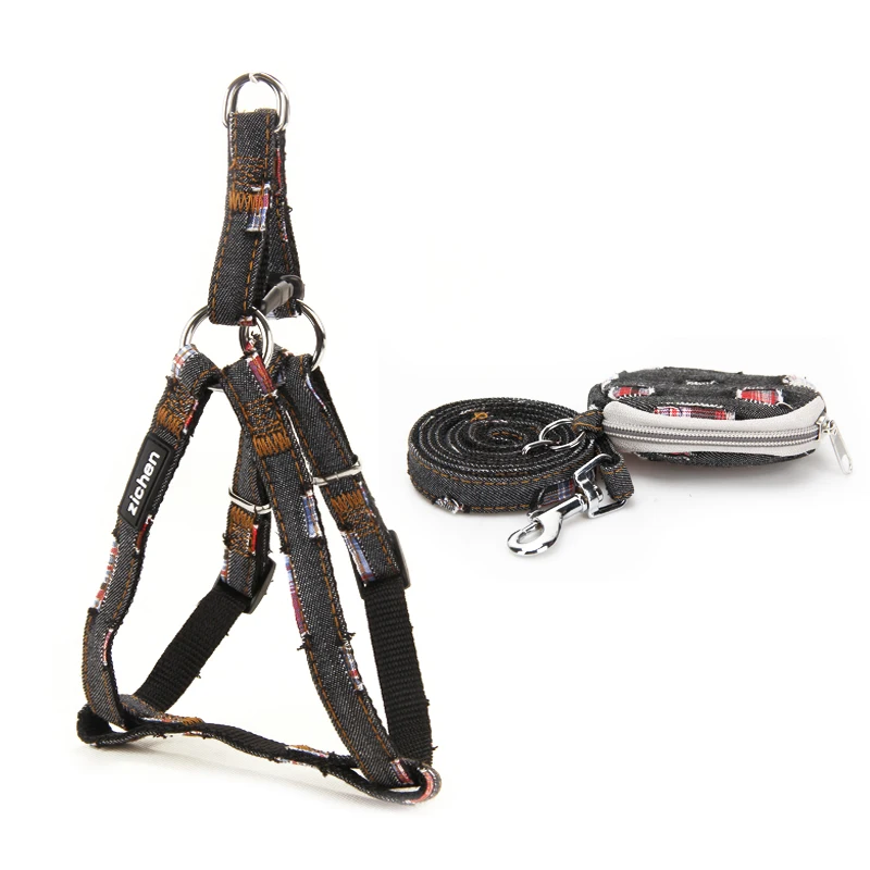 Нейлоновый поводок из денима для домашних животных регулируемый собак идеальный