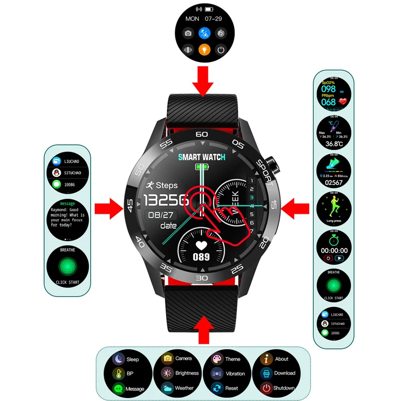 US $29.75 CHOTOG Smart Watch Men Body Temperature Music Control Smartwatch Waterproof Heart Rate Fitness Tracker Women Full Touch Clock