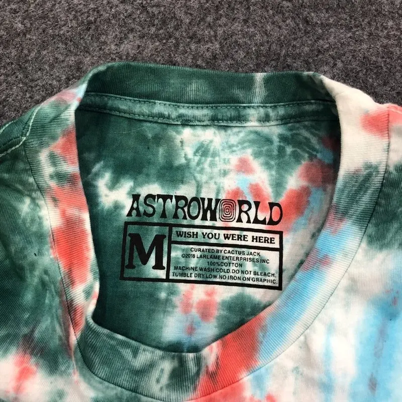 Astroworld, футболка, галстук-краска, для мужчин и женщин, 1:1, высокое качество, Инопланетянин, играет в футбол, футболки, Xxxtentacion, Трэвиса, Скотта, Astroworld, футболка