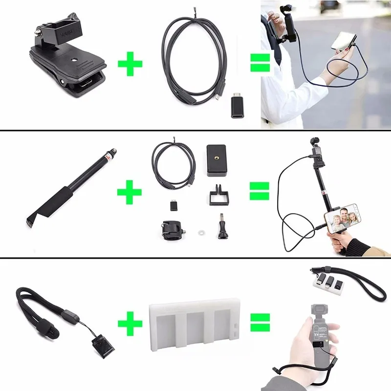 Для DJI OSMO карманные аксессуары ручной карданный штатив сумка для камеры велосипедный зажим держатель Расширительная палка Крепление для DJI OSMO Карманный