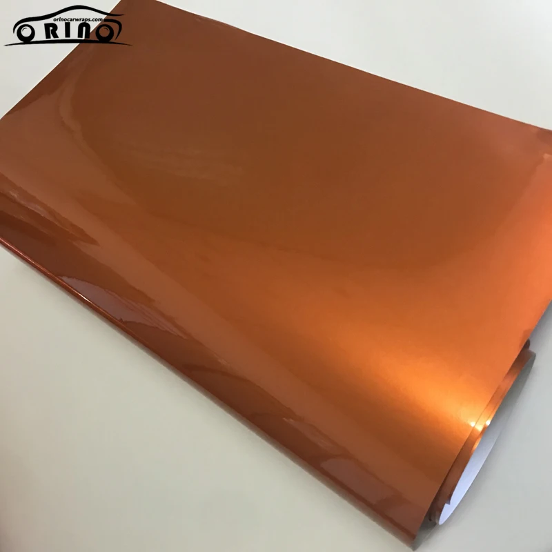 Orange Gloss Metallic Vinyl Sticker-4