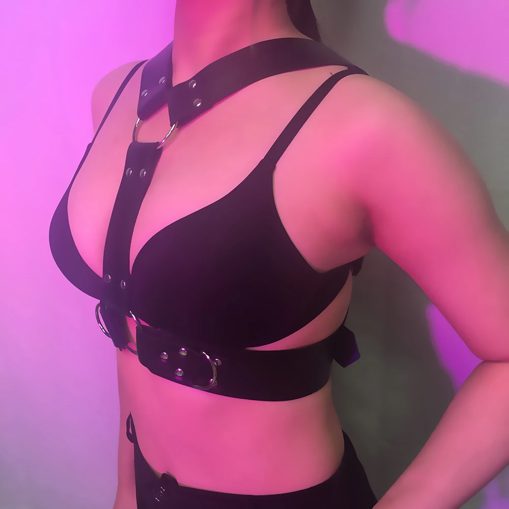 BAFEI Bondage Cage Bra Leather Harness Women Handmade Belt Fetish Goth Top Lingerie Accessories Party Belts Gothic Clothing | Женская