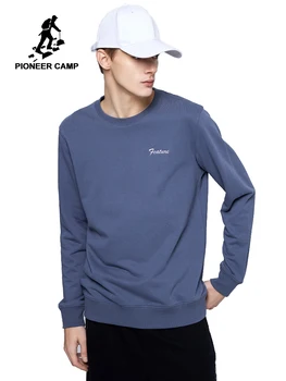 

Pioneer Camp 2020 Spring Summer Cotton Hoodied Mens Sweatshirts Solid O-neck Hoodies Men Sportswear Zipper