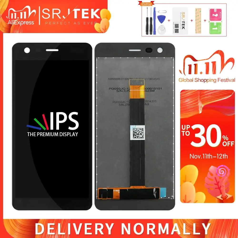Srjtek экран для Nokia 2 LCD N2 дисплей сенсорный дигитайзер сборка стеклянный датчик 1 2018