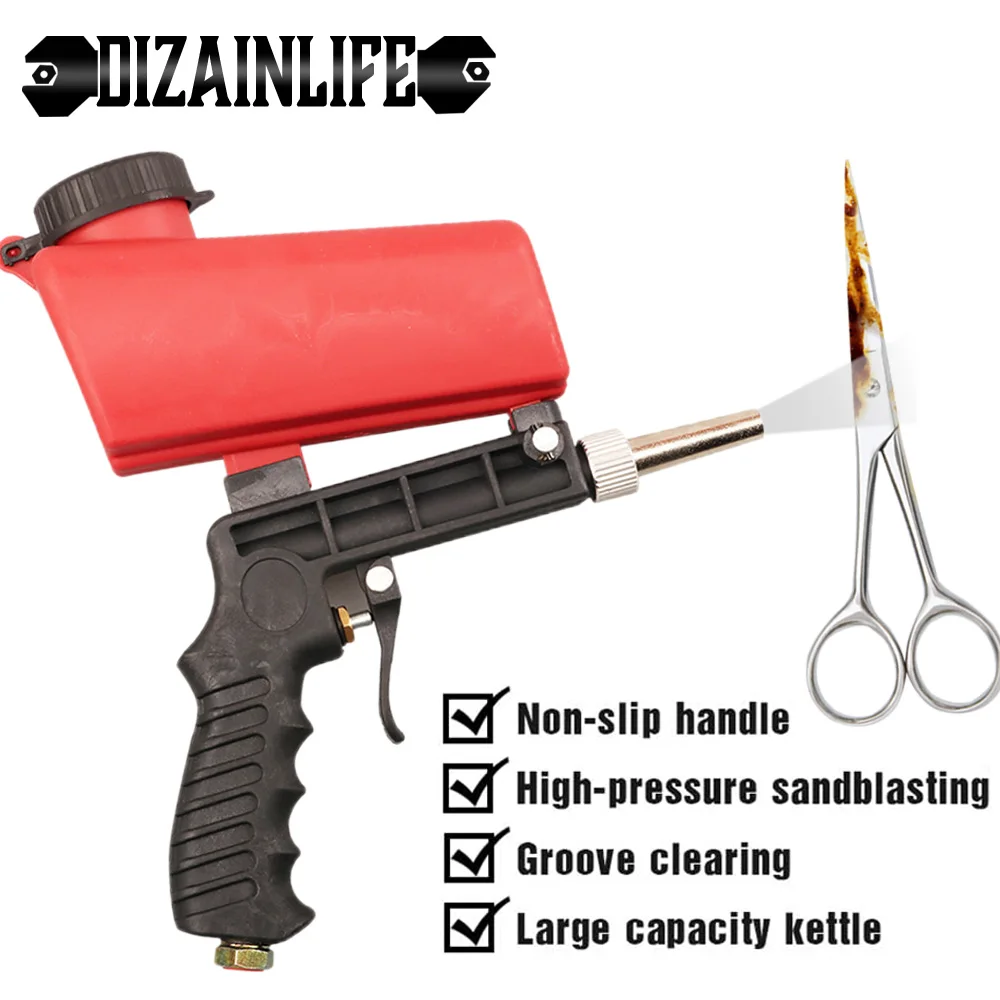 Portable 90psi Adjustable Sand Blasting Machine Gravity Sandblasting Gun Small Handheld Pneumatic Sandblasting Gun Set