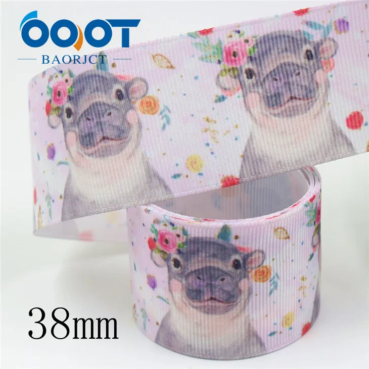 OOOT BAORJCT I-19906-2077, 38 мм, 10 ярдов мультфильм тепловой передачи печатных корсажные ленты, одежда лук крышка DIY украшения - Цвет: I-19906-2079