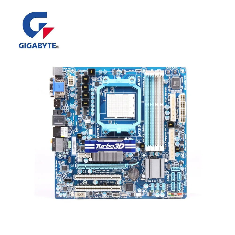 Для GIGABYTE GA-880GM-UD2H компьютера 880GM-UD2H материнская плата AM3 DDR3 для AMD 880 настольная