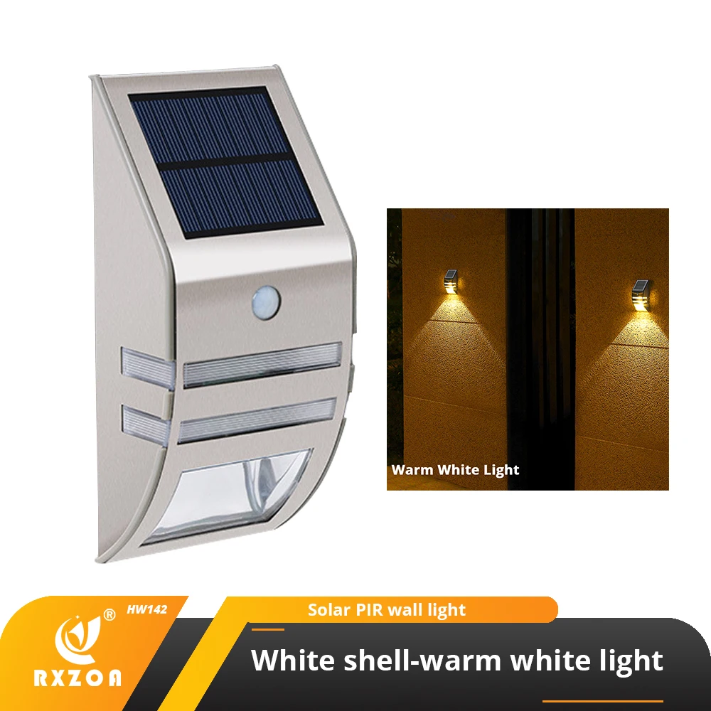 LED Solar Wall Light with Motion Sensor Light Stainless Steel Fence Light IP65 Waterproof Step Light Garden Lighting solar lights outdoor Solar Lamps