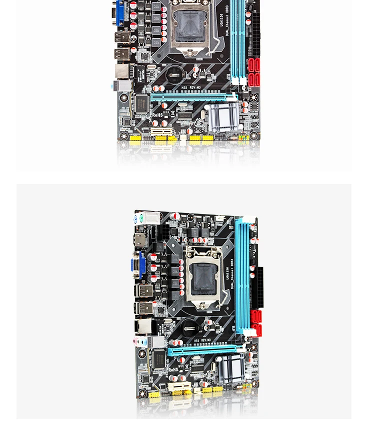 H55 новая материнская плата LGA1156 REV: M3 DDR3 поддерживает I3 I5 I7 ...