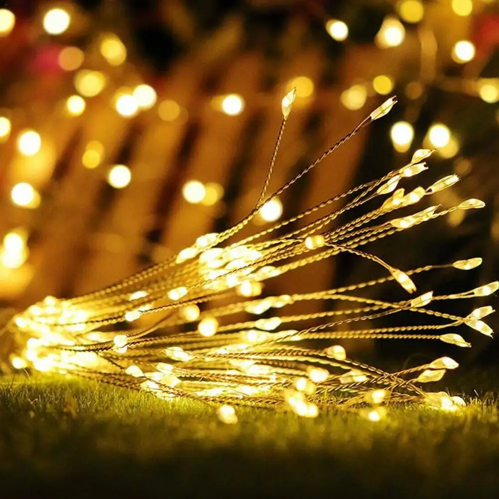 Festival Hanging Starburst String Lights 180 Leds DIY Firework Copper Fairy Garland Christmas Lights Outdoor Twinkle Light