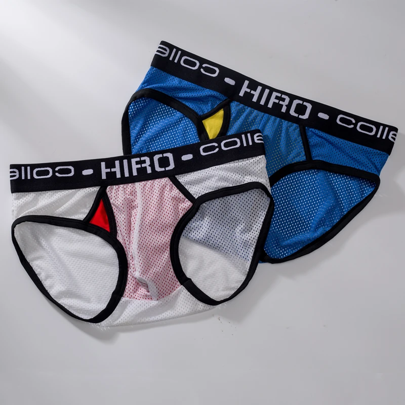 

4ps HIRO 2 Color Striped Cotton Sexy Men Undrewear Briefs Men Bikini Pure Cotton Slip Pouch Underpants High Quality Shorts G133