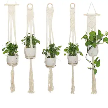 

100% Handmade Macrame plant hanger 6 Types Individua wall decoration Plants Hanging String Plant Hanger Macrame Home Decor Pots