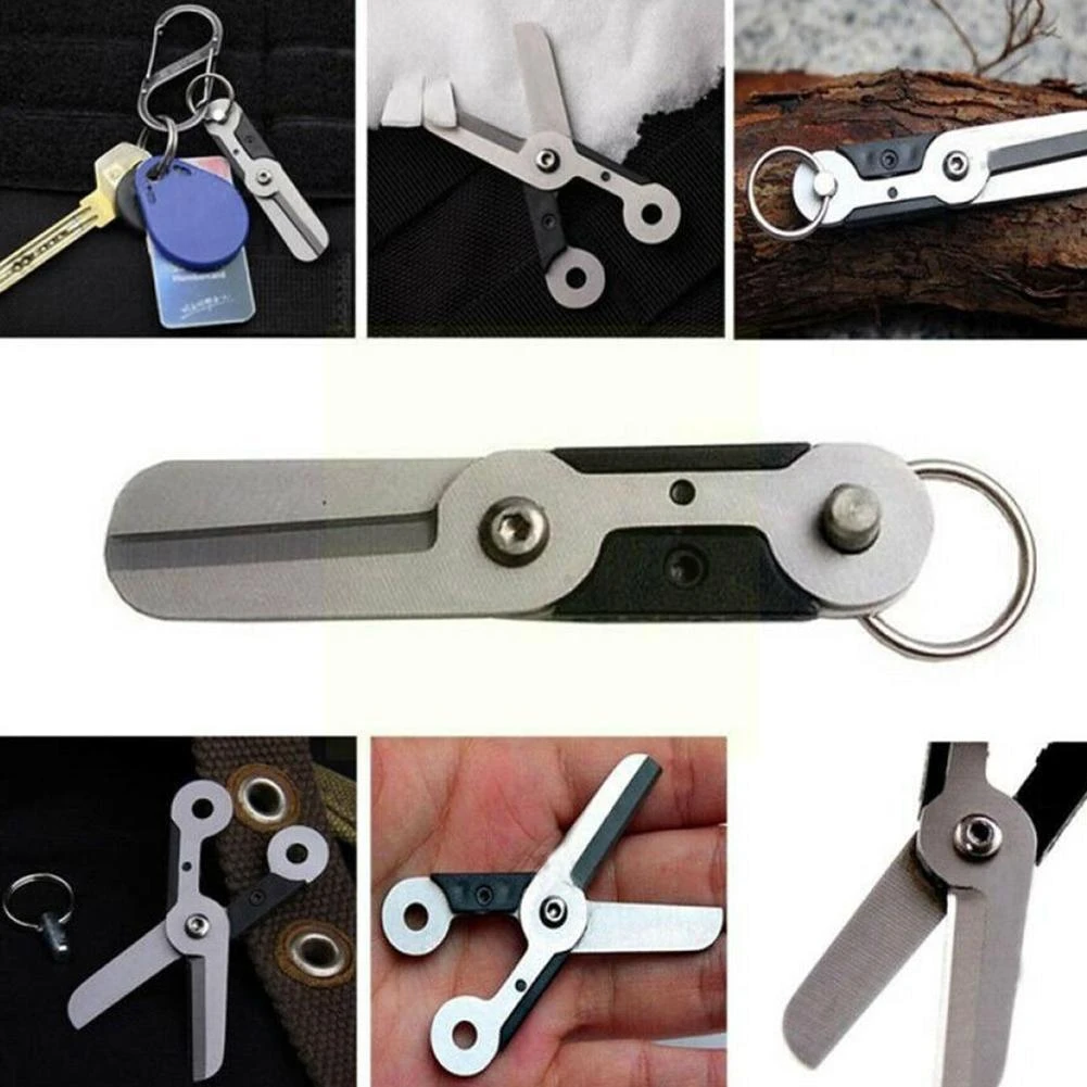 Edc Gear Mini Spring Cutter Outdoor Scissor Gadget Pocket Keychain Survival