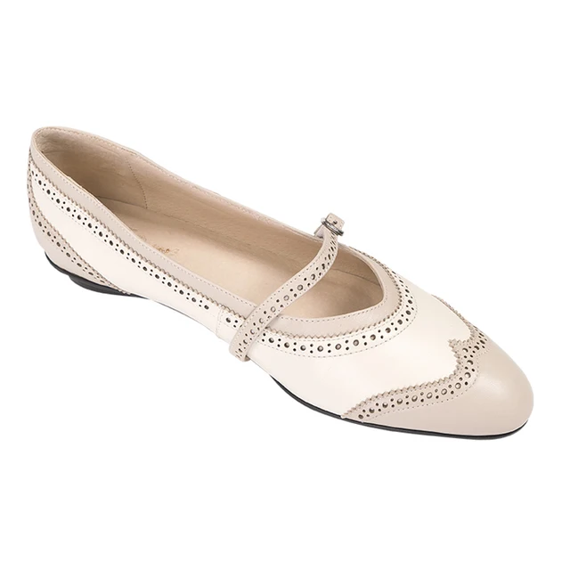 WILL&ZEST Slip on Nursing Mary Jane Shoes for Women Flat Female Leather Vintage Oxford White Womens Loafers Comfort Ballet Flats 2
