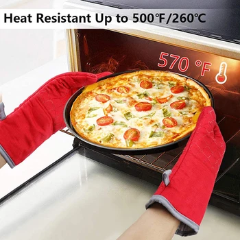 

Newest Arrival Oven Mitts Heat Resistant Non-Slip Gloves with 2 Pieces Insulation Pads for Kitchen Cooking Baking Grilling