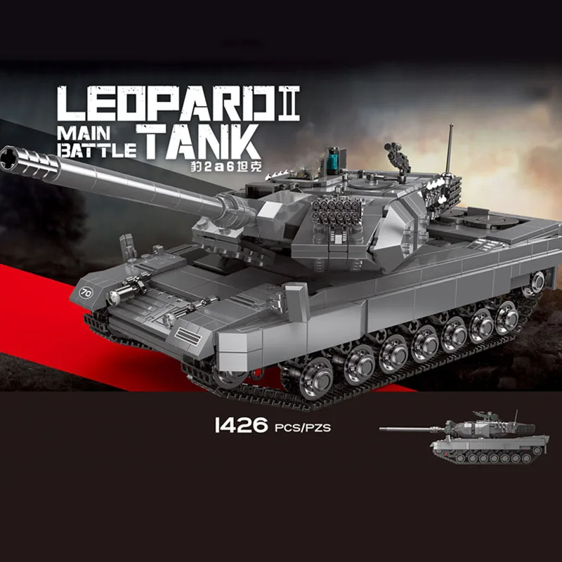 Военная серия мировая война 2 леопард 2 Основной боевой танк модель солдат фигурки строительные блоки игрушки для детей Подарки